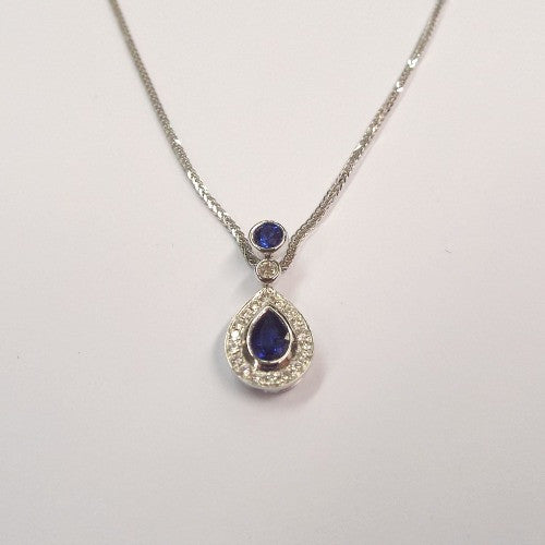 Sri Lankan Sapphire & Diamond Pendant
