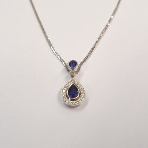 Sri Lankan Sapphire & Diamond Pendant